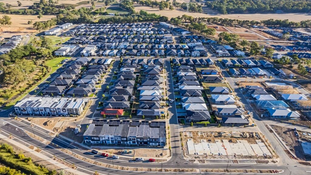 New residential housing development under construction in Australia